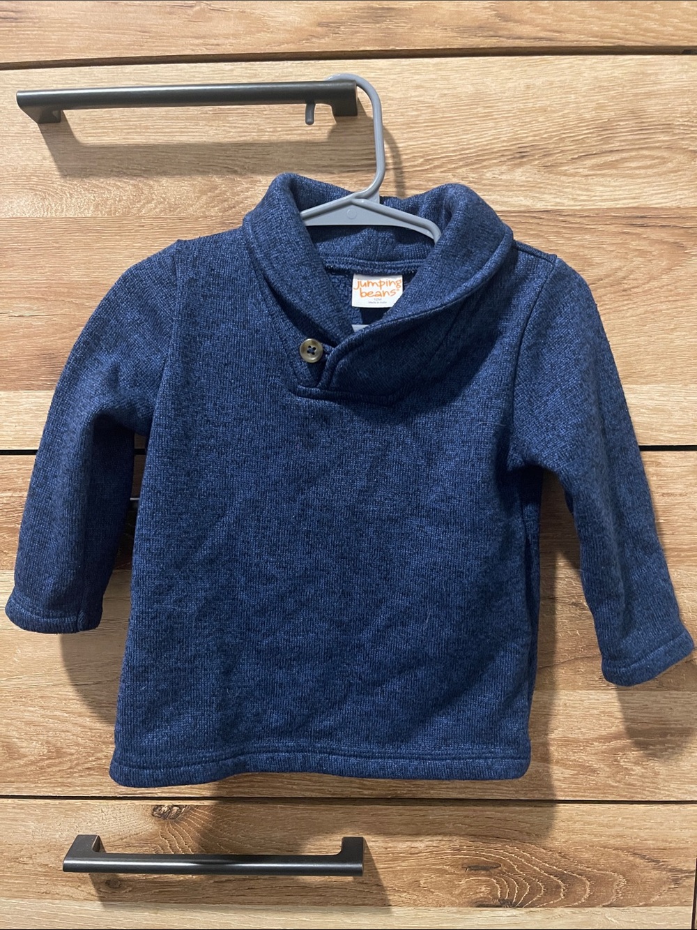 Jumping Beans Navy Shawl-Collar Pullover Sweater